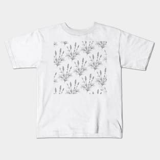 Lavender Line Art Pattern Kids T-Shirt